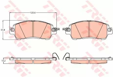 Колодки передні гальмівні Mazda 2 14-, TRW (GDB2122)