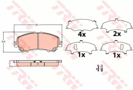 Колодки тормозные дисковые NISSAN/RENAULT Qashqai/X-Trail/Kadjar F 13, TRW (GDB3622)