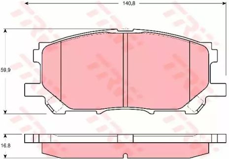 Колодки тормозные дисковые LEXUS RX 300, TRW (GDB3338)