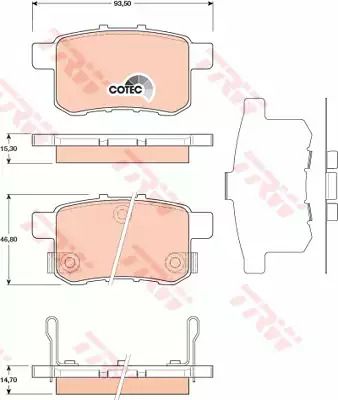 Колодки дискові гальмові HONDA Accord R 09, TRW (GDB3482)