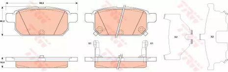 Колодки гальмові дискові SUZUKI Swift/SX4/Vitara R 10, TRW (GDB3529)