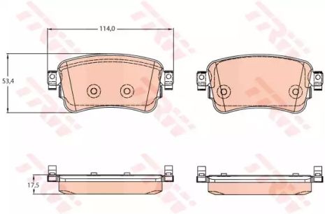 Дискові гальмівні колодки CITROEN/PEUGEOT Jumpy/Expert R 16, TRW (GDB2166)