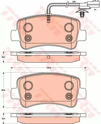 Колодки гальмові дискові OPEL MOVANO/RENAULT MASTER 04/10- задн. , TRW (GDB1903)