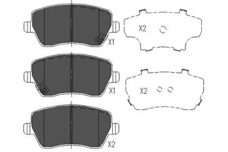 Колодки передні гальмівні Swift/Note/Micra/Agila 05-, KAVO PARTS (KBP8522)