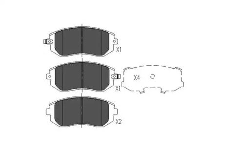 Колодки передні гальмівні Forester/Impreza/Legacy 00-, KAVO PARTS (KBP8004)