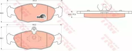 Колодки тормозные дисковые DAEWOO LANOS 1.5/1.6 (KLAT), NEXIA передн. TRW (GDB1040)