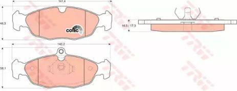 Колодки дискові гальмові DAEWOO LANOS 1.5/1.6 (KLAT), NEXIA передн. TRW (GDB1040)