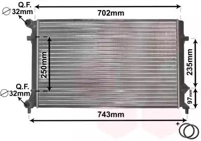 Радиатор охлаждения двигателя SEAT ALTEA, AUDI A3, Van Wezel (58002204)