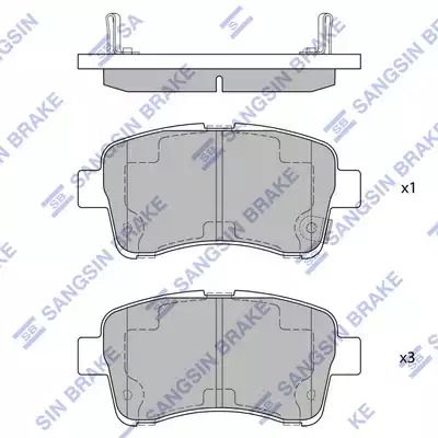 Комплект тормозных колодок, дисковый тормоз SUZUKI LIANA, HI-Q (SP1633)