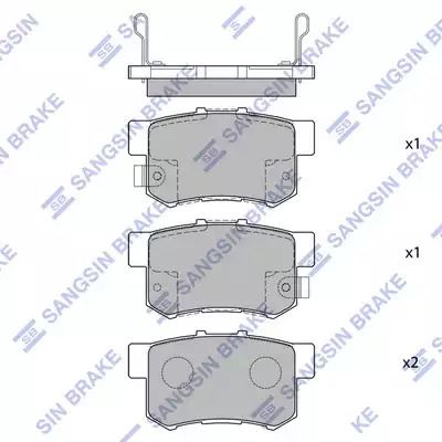 Комплект тормозных колодок, дисковый тормоз HONDA ACCORD V, ACURA RDX, SANGSIN (SP1076R)