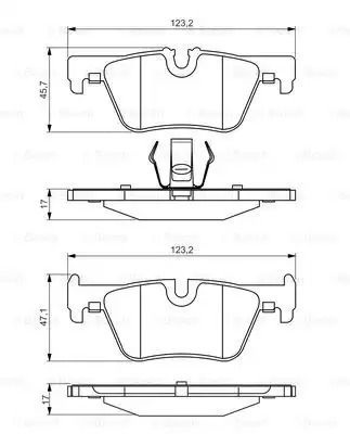 Комплект гальмівних колодок, дискове гальмо BMW 3, BOSCH (0986495289)