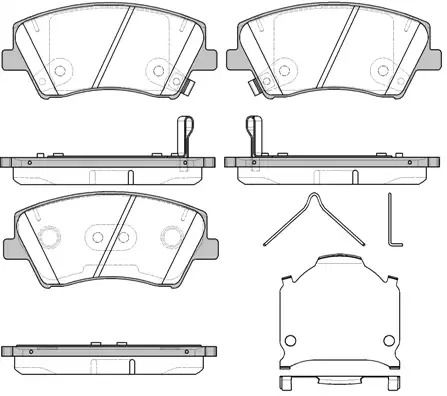 Комплект гальмівних колодок, дискове гальмо HYUNDAI ELANTRA, WOKING (P1512304)