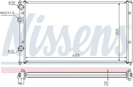 Радиатор охлаждения двигателя VW POLO, SEAT CORDOBA, NISSENS (652551)