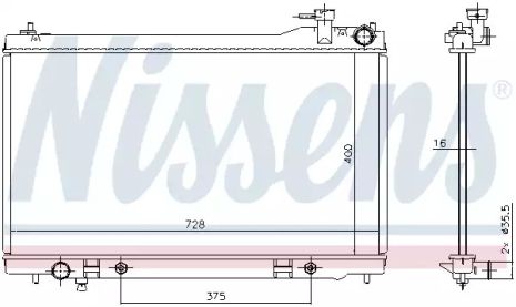 Радиатор охлаждения двигателя INFINITI G, NISSENS (681212)