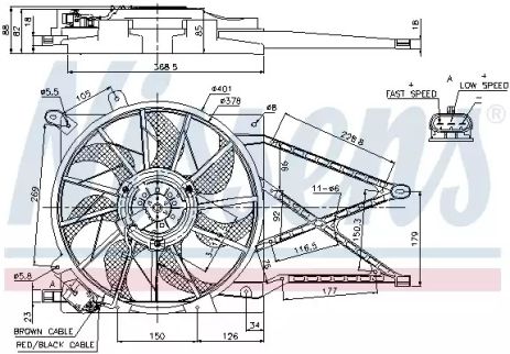 Вентилятор охлаждения двигателя OPEL ASTRA G (98-), NISSENS (85185)