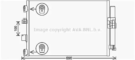 Радіатор, конденсор кондиціонера FORD FOCUS, AVA COOLING (FD5654D)