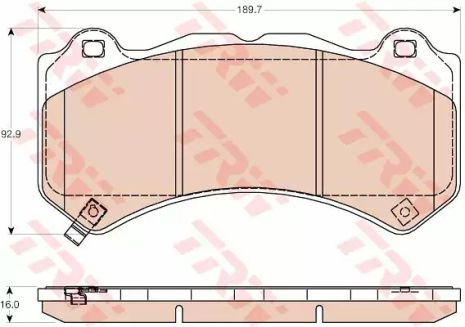 Комплект гальмівних колодок, дискове гальмо JEEP GRAND, NISSAN GT-R, TRW (GDB4450)