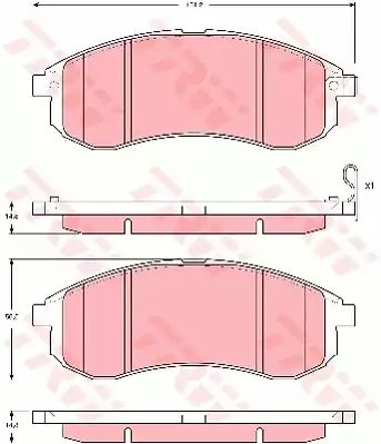 Комплект гальмівних колодок, дискове гальмо MITSUBISHI L, TRW (GDB3380)