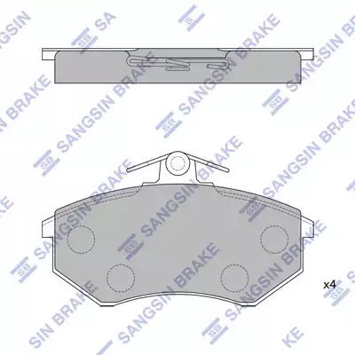 Комплект гальмівних колодок, дискове гальмо CHERY TIGGO, VW GOLF, SANGSIN (SP1043)