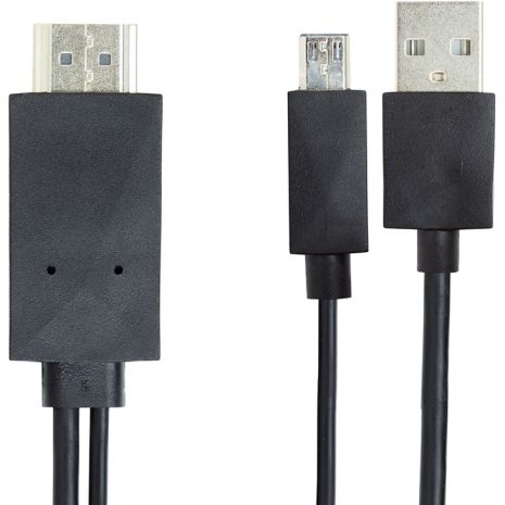 Відео кабель PowerPlant HDMI - micro USB, 1.8м, (MHL), Blister