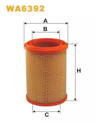 Фільтр повітряний SKODA 1100MB, TRABANT P, WIX FILTERS (WA6392)