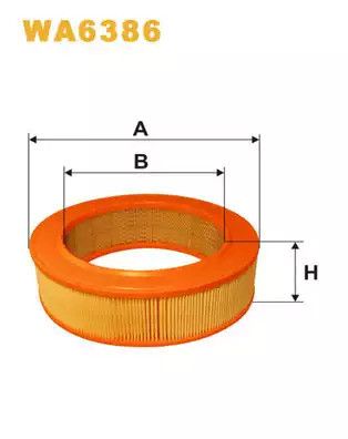 Фильтр воздушный GAZ SOBOL, MERCEDES-BENZ T1/TN, WIX FILTERS (WA6386)