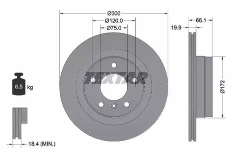 Диск гальмівний BMW (BRILLIANCE), TEXTAR (92133003)