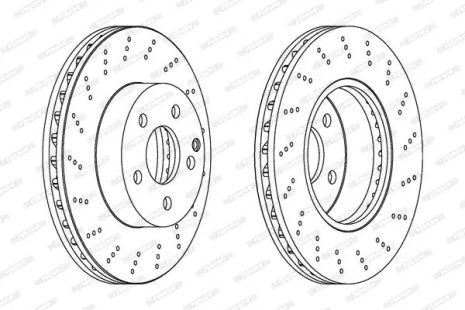Диск гальмівний MERCEDES-BENZ SLS, FERODO (DDF1693C)