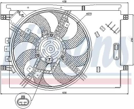 Вентилятор охолодження двигуна FIAT GRANDE, NISSENS (85564)