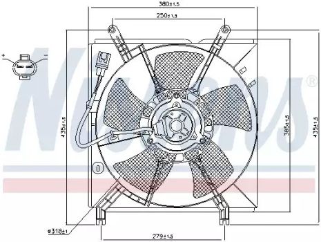 Вентилятор охолодження двигуна TOYOTA RAV, NISSENS (85238)