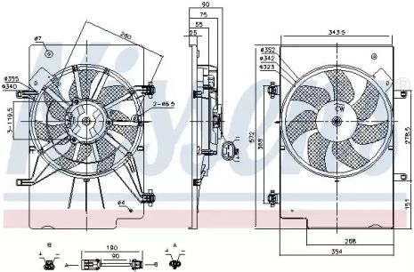 Вентилятор охлаждения двигателя FORD FIESTA/ B-MAX, NISSENS (85768)