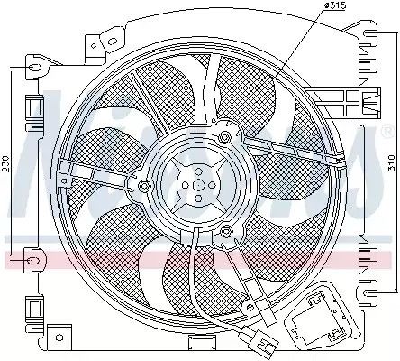 Вентилятор охолодження двигуна NISSAN NOTE, RENAULT CLIO, NISSENS (85598)