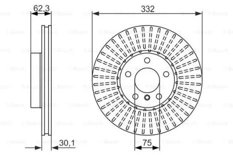 Диск тормозной BMW X6, BOSCH (0986479624)