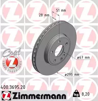 Диск тормозной MERCEDES-BENZ CLA, ZIMMERMANN (400369520)