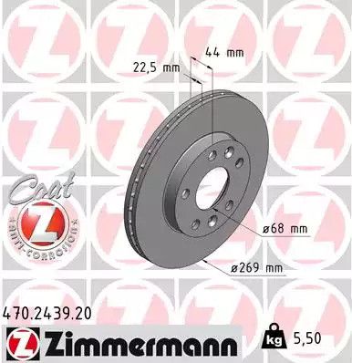 Диск тормозной RENAULT MEGANE, DACIA DUSTER, ZIMMERMANN (470243920)