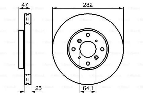 Диск гальмівний HONDA ACCORD, BOSCH (0986478982)