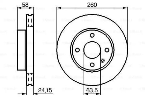 Диск тормозной FORD SIERRA, BOSCH (0986478346)