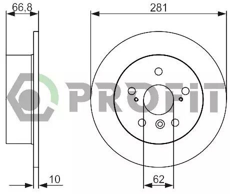 Диск тормозной LEXUS ES, TOYOTA CAMRY, PROFIT (50102028)