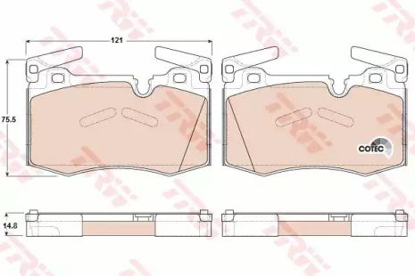 Комплект гальмівних колодок, дискове гальмо CITROËN C4, MINI MINI, TRW (GDB1948)