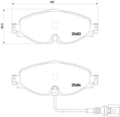 Комплект гальмівних колодок, дискове гальмо SKODA KAROQ, SEAT LEON, BREMBO (P85126)