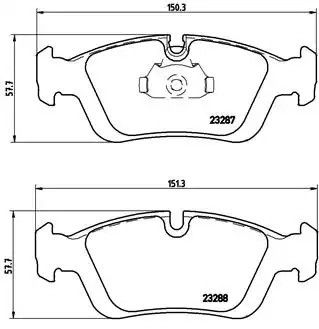 Комплект гальмівних колодок, дискове гальмо ALPINA ROADSTER, BMW Z4, BREMBO (P06024)