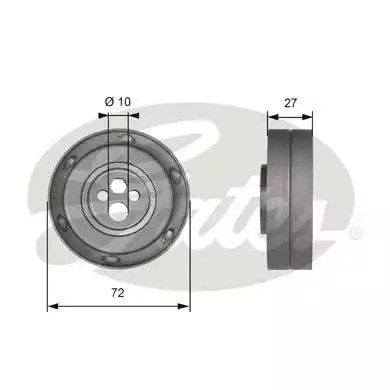 Натяжной ролик ремня ГРМ AUDI A6, GATES (T41216)