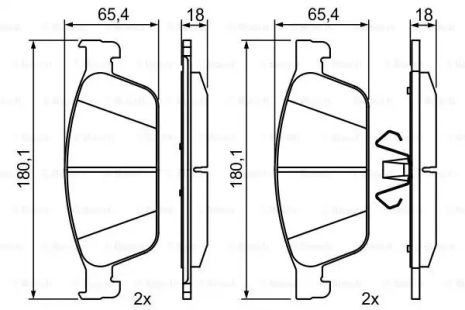 Комплект гальмівних колодок, дискове гальмо FORD AUSTRALIA, BOSCH (0986495388)