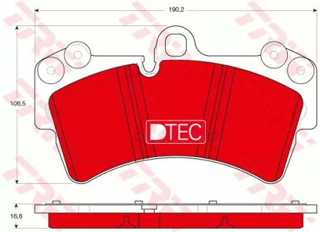 Комплект гальмівних колодок, дискове гальмо AUDI Q7, VW TOUAREG, TRW (GDB1548DTE)