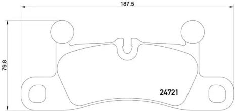 Комплект гальмівних колодок, дискове гальмо PORSCHE CAYENNE, VW TOUAREG, BREMBO (P65027)