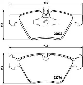 Комплект гальмівних колодок, дискове гальмо BMW 1, BREMBO (P06040)