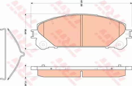 Комплект тормозных колодок, дисковый тормоз LEXUS NX, TOYOTA HIGHLANDER, TRW (GDB3484)