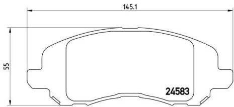 Комплект гальмівних колодок, дискове гальмо CHRYSLER (BBDC), HYUNDAI H-1, BREMBO (P18001)