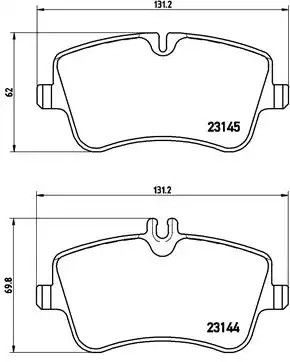 Комплект гальмівних колодок, дискове гальмо MERCEDES-BENZ CLC-CLASS, BREMBO (P50045)