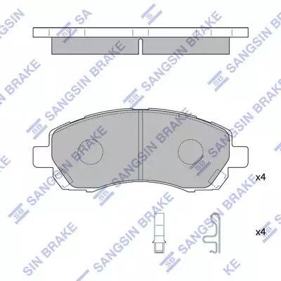 Комплект гальмівних колодок, дискове гальмо SUBARU IMPREZA, SANGSIN (SP1228)